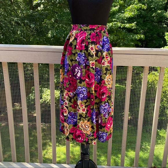 Vintage 90s Y2k Rose Print Skirt